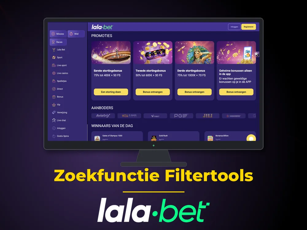 lalabet - Zoekfunctie Filtertools