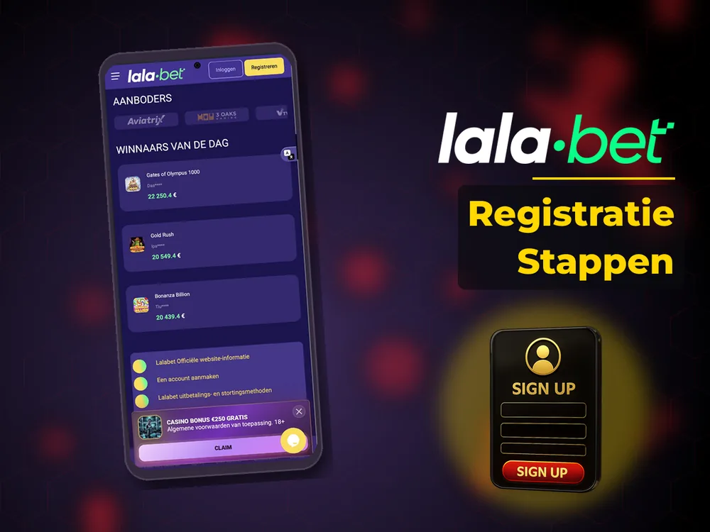 lalabet - Registratie Stappen
